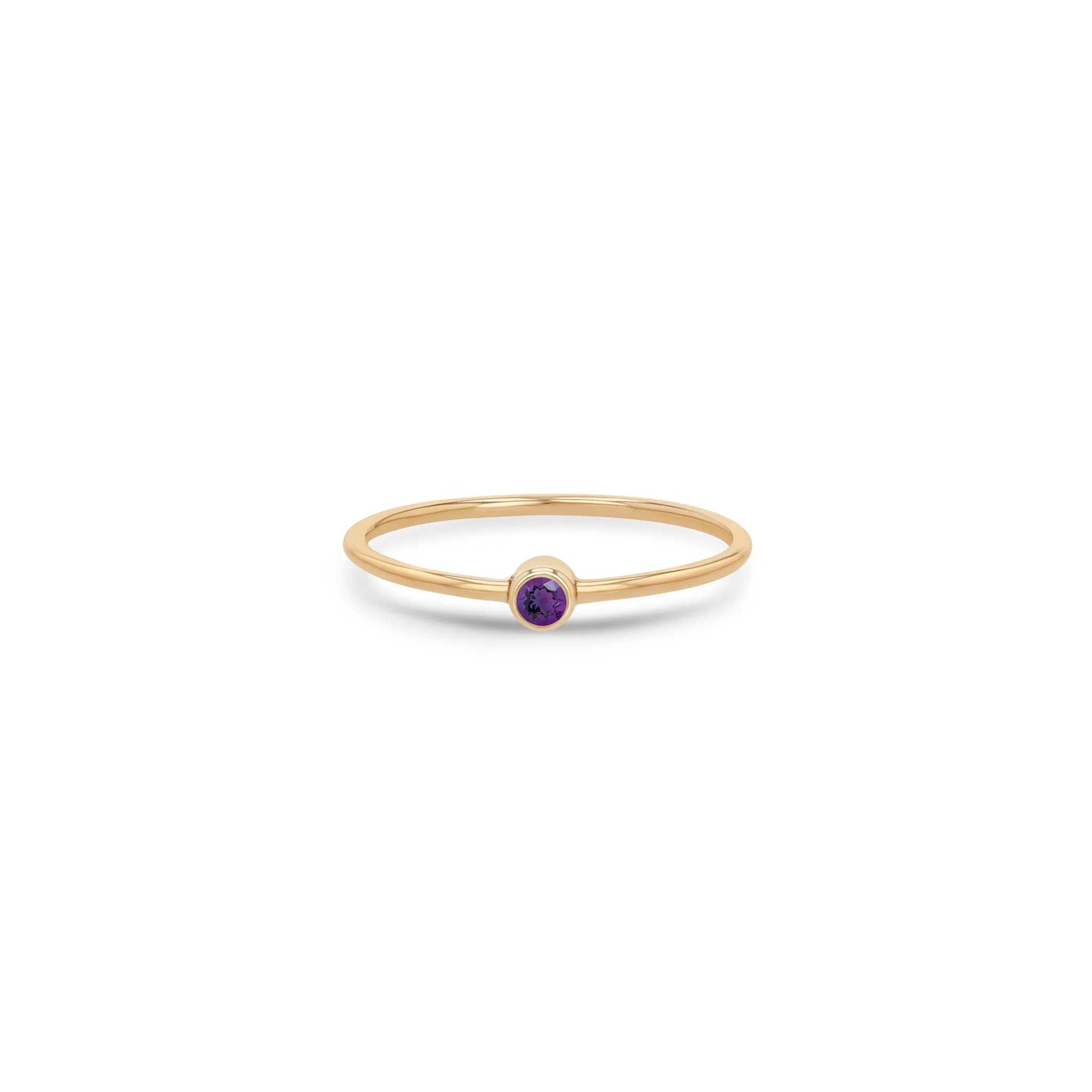 14k Amethyst Bezel Ring | February Birthstone