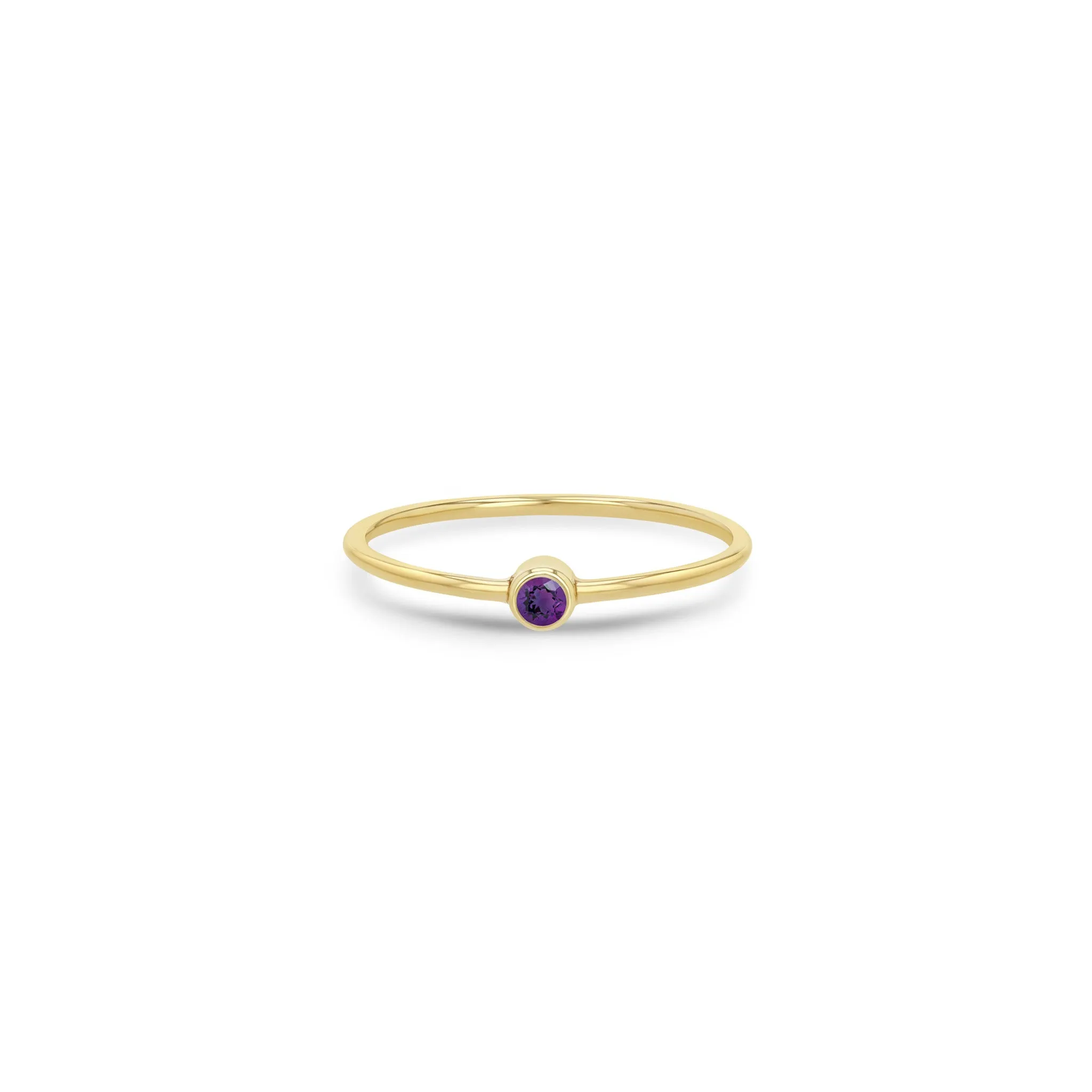 14k Amethyst Bezel Ring | February Birthstone