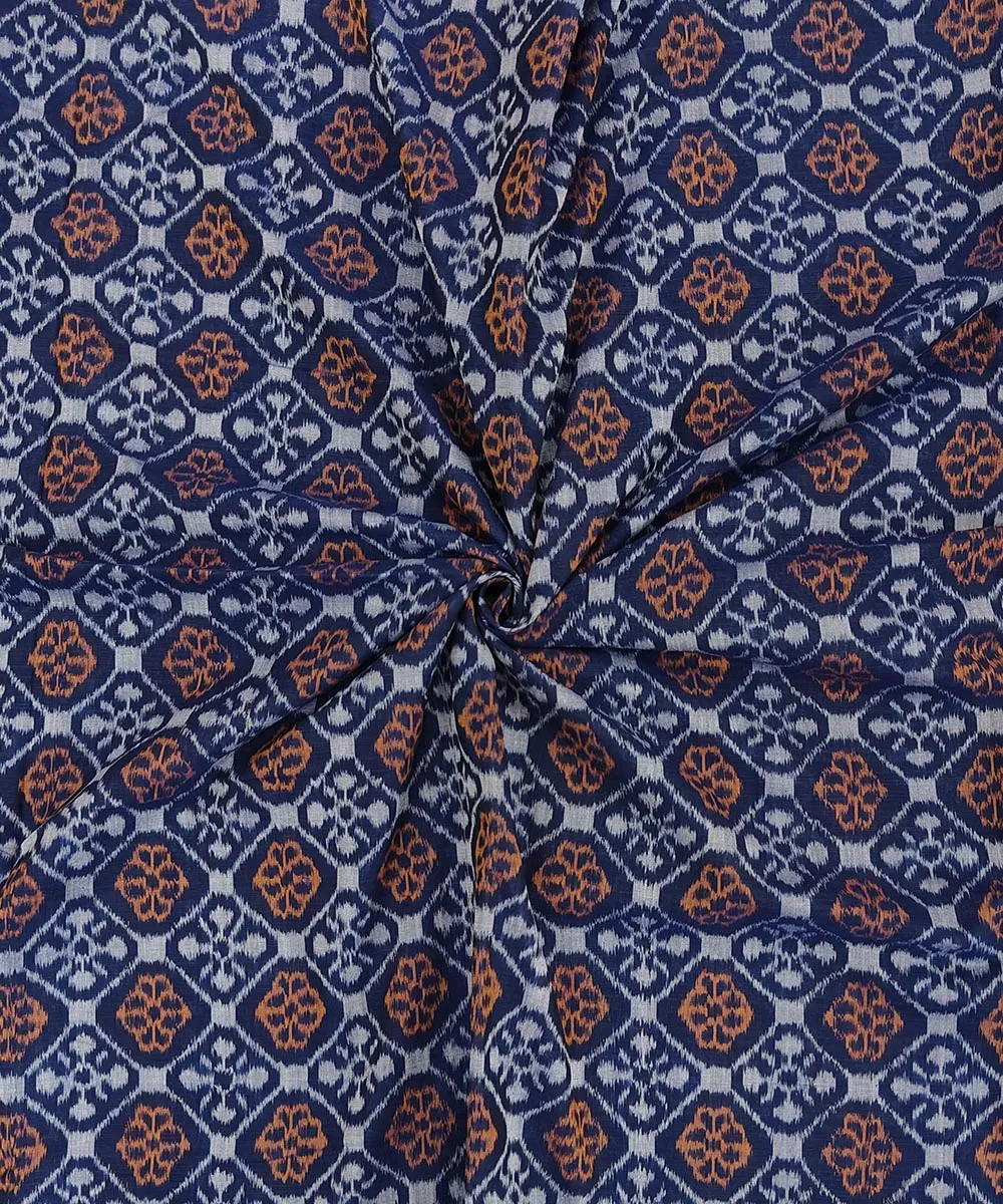 2.5 m Navy blue handwoven cotton sambalpuri kurta material