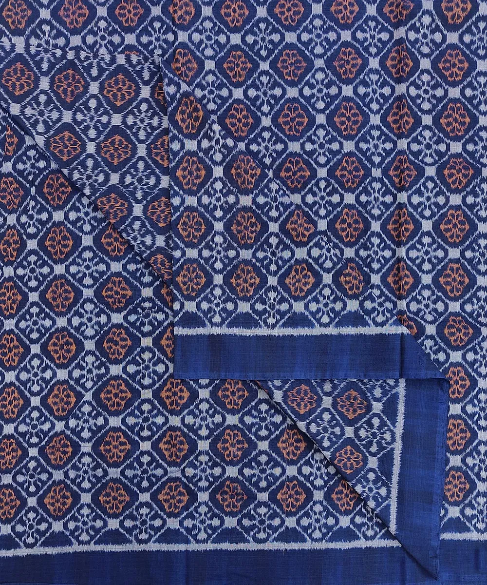 2.5 m Navy blue handwoven cotton sambalpuri kurta material