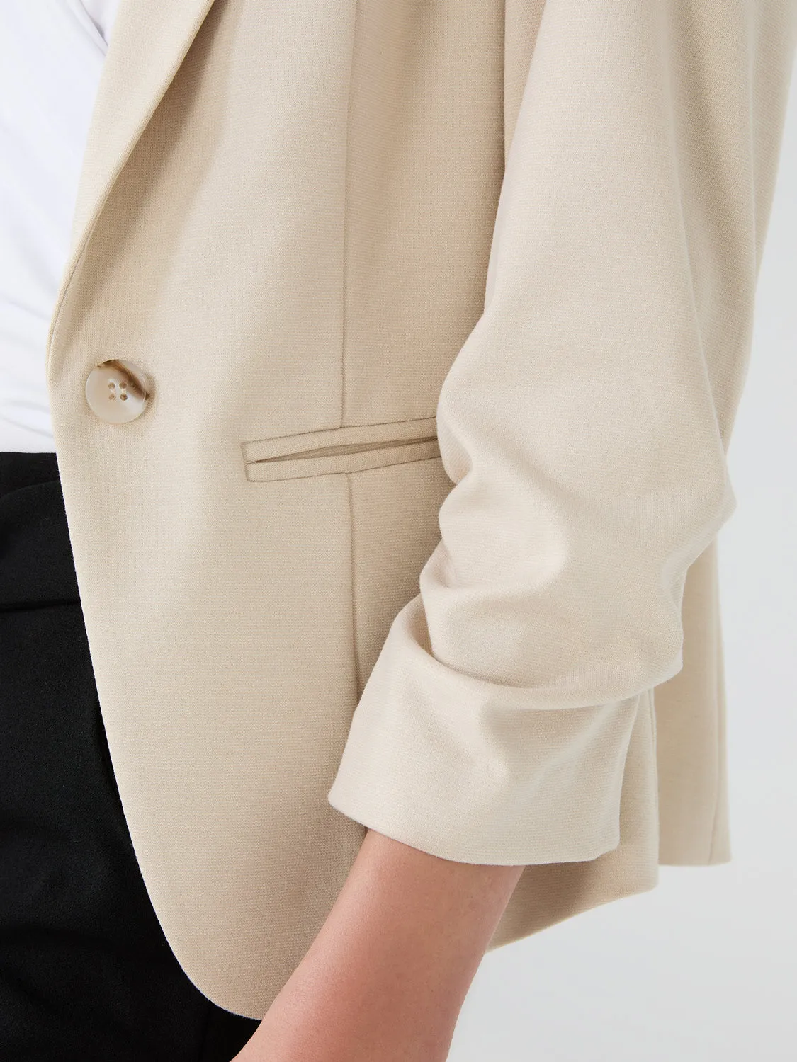 3/4 Ruched Sleeve Blazer