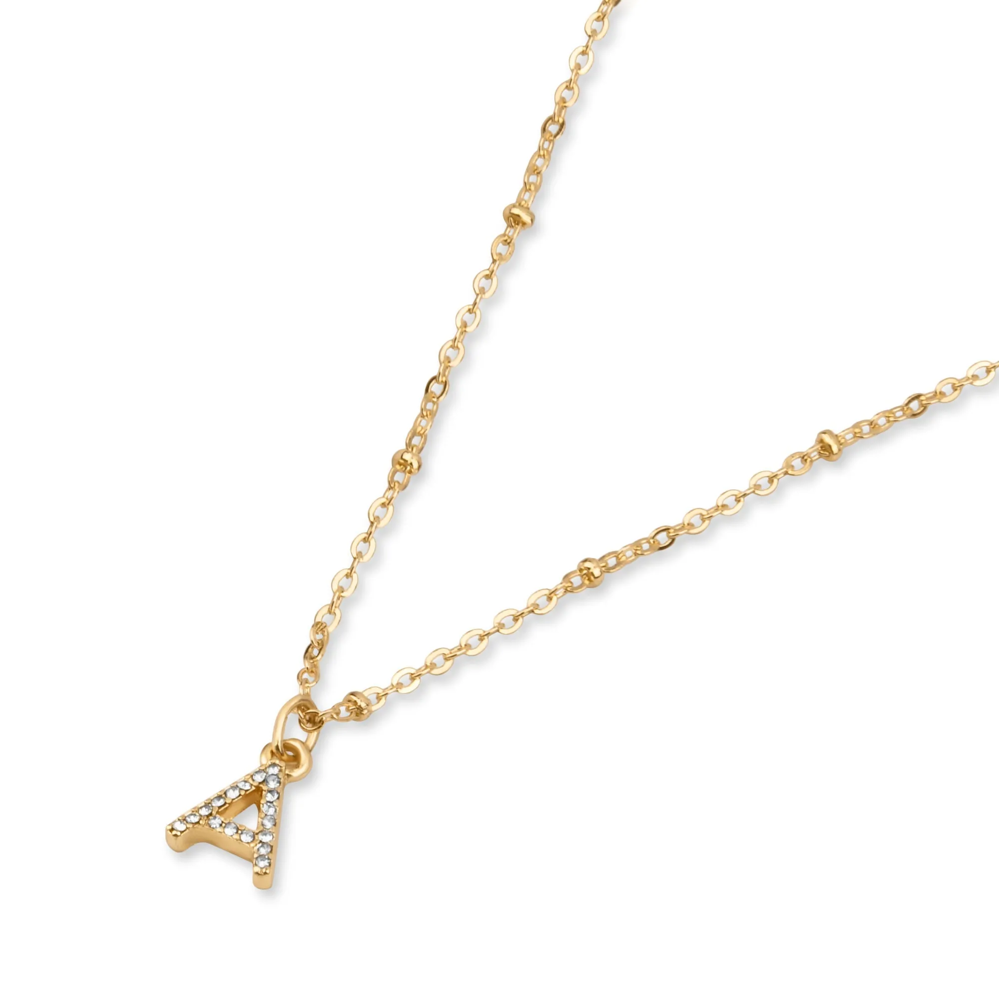 Accessorize London Women's Gold Initial A Sparkle Pendant Necklace