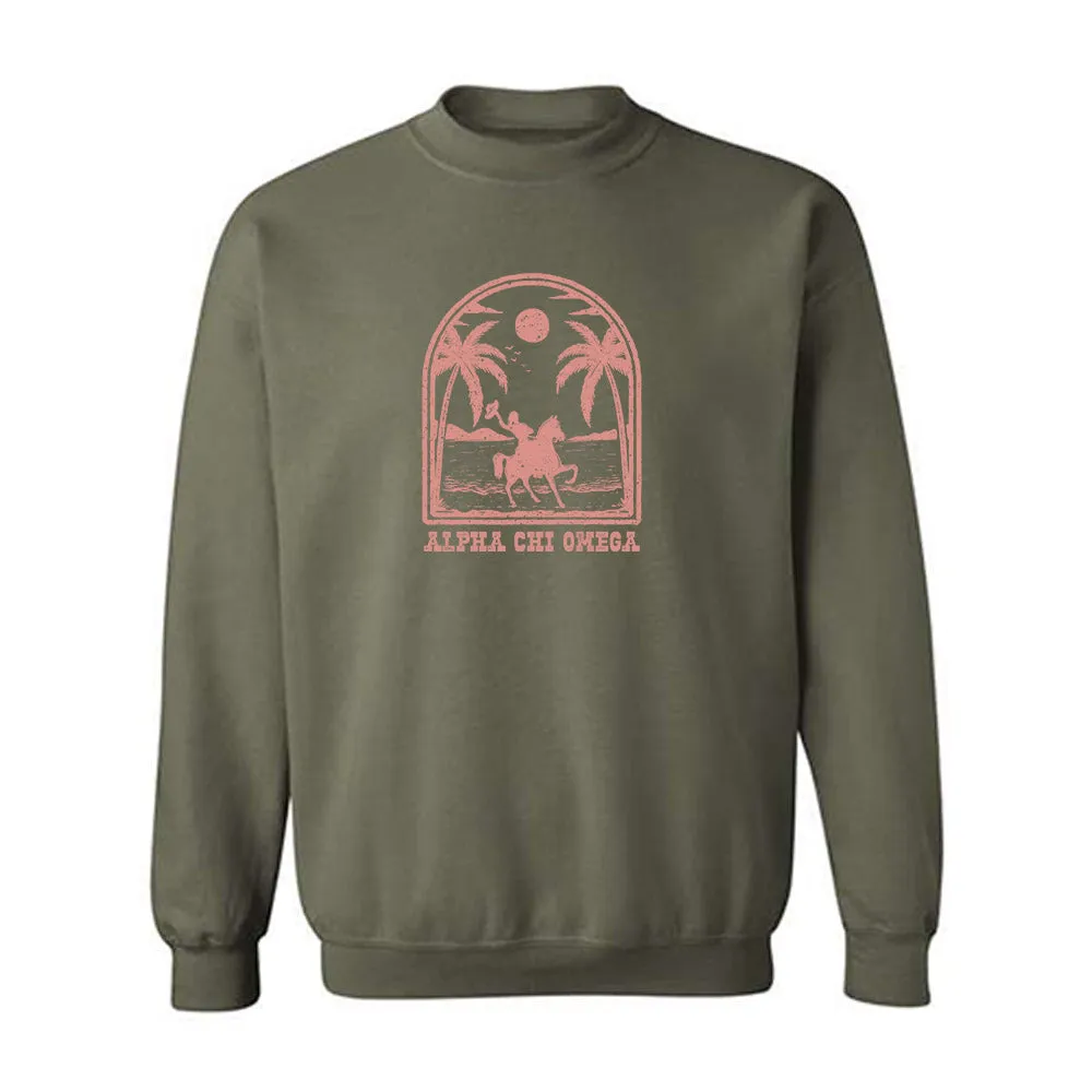 Alpha Chi Omega Cowgirl's Frontier Heavy Blend Crewneck Sweatshirt