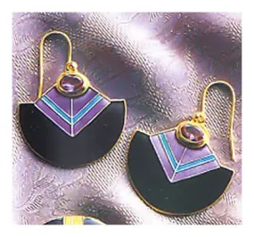 Amethyst Deco Screw Back Earrings