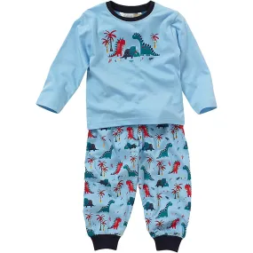 Boys Bright Blue Dinosaur Pattern Pyjamas