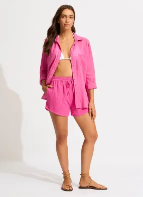 Breeze Beach Shirt - Hot Pink