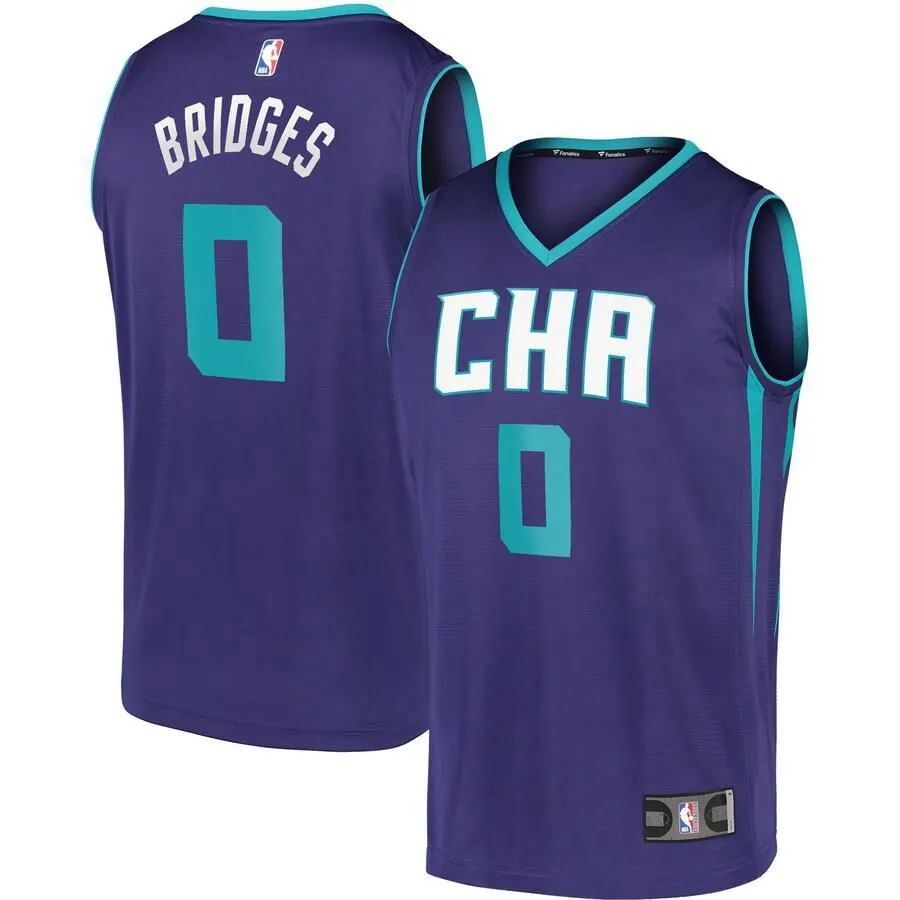 Charlotte Hornets Miles Bridges Fanatics Branded Replica 2019-20 Fast Break Player Team Statement Jersey Kids - Purple | Ireland P9069I7