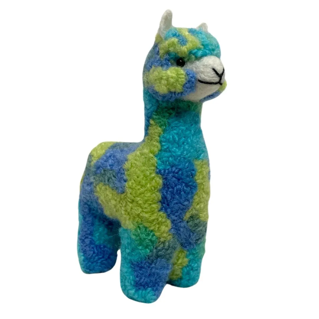 Colorful Rainbow and Confetti Alpaca Figurines or Ornaments