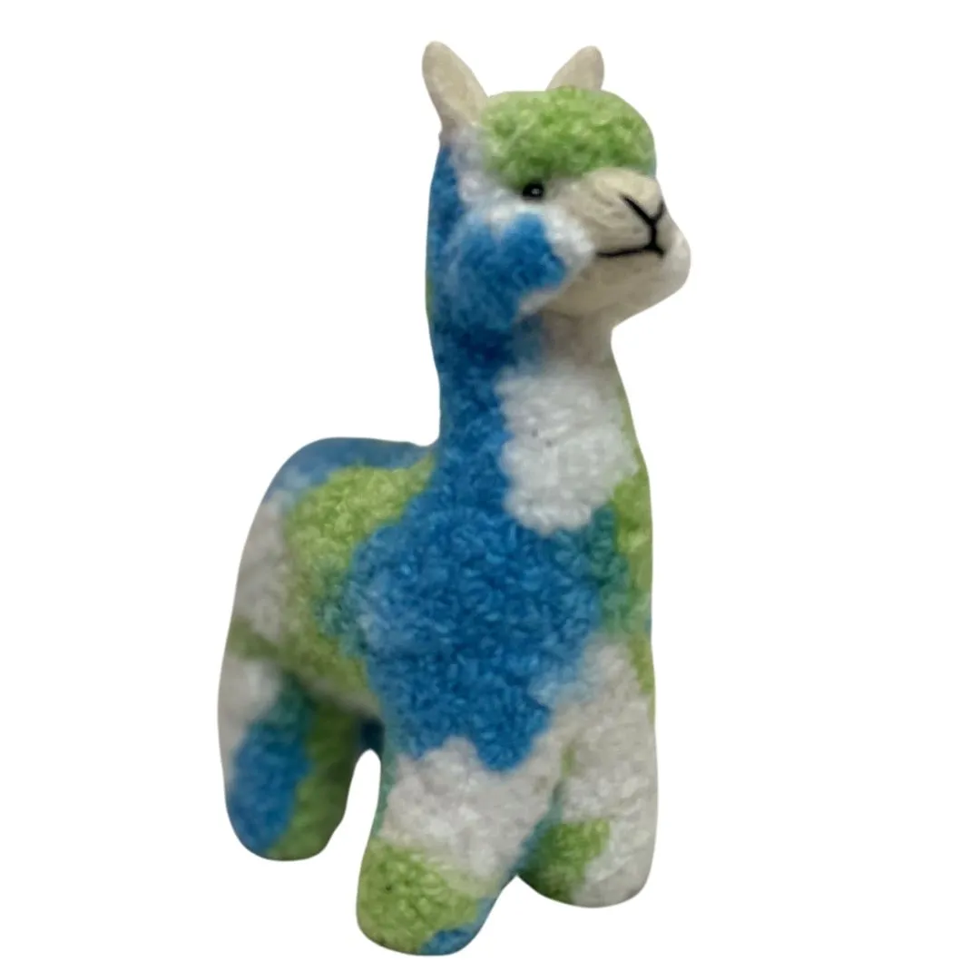 Colorful Rainbow and Confetti Alpaca Figurines or Ornaments