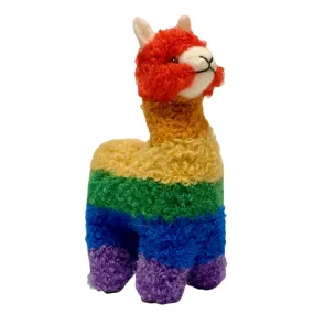 Colorful Rainbow and Confetti Alpaca Figurines or Ornaments