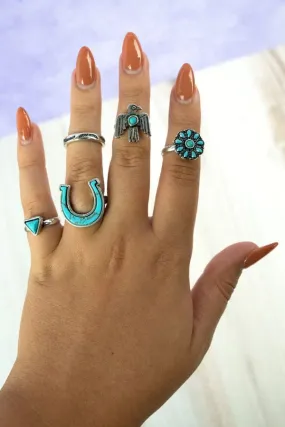 Desert wild west ring set horseshoe