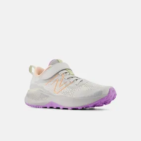 DynaSoft Nitrel v5 Bungee with Top Strap Trail Shoe - Grey Matter with Guava Ice and Purple Fade