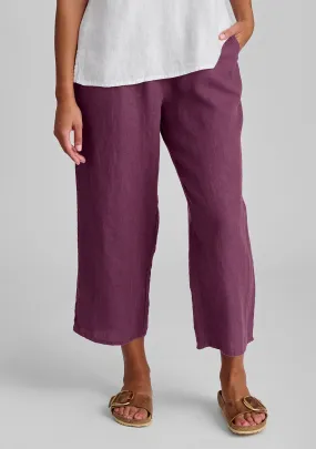 Floods - Linen Pants With Elastic Waist