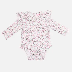 Floral Long Sleeve Flutter - Auriella