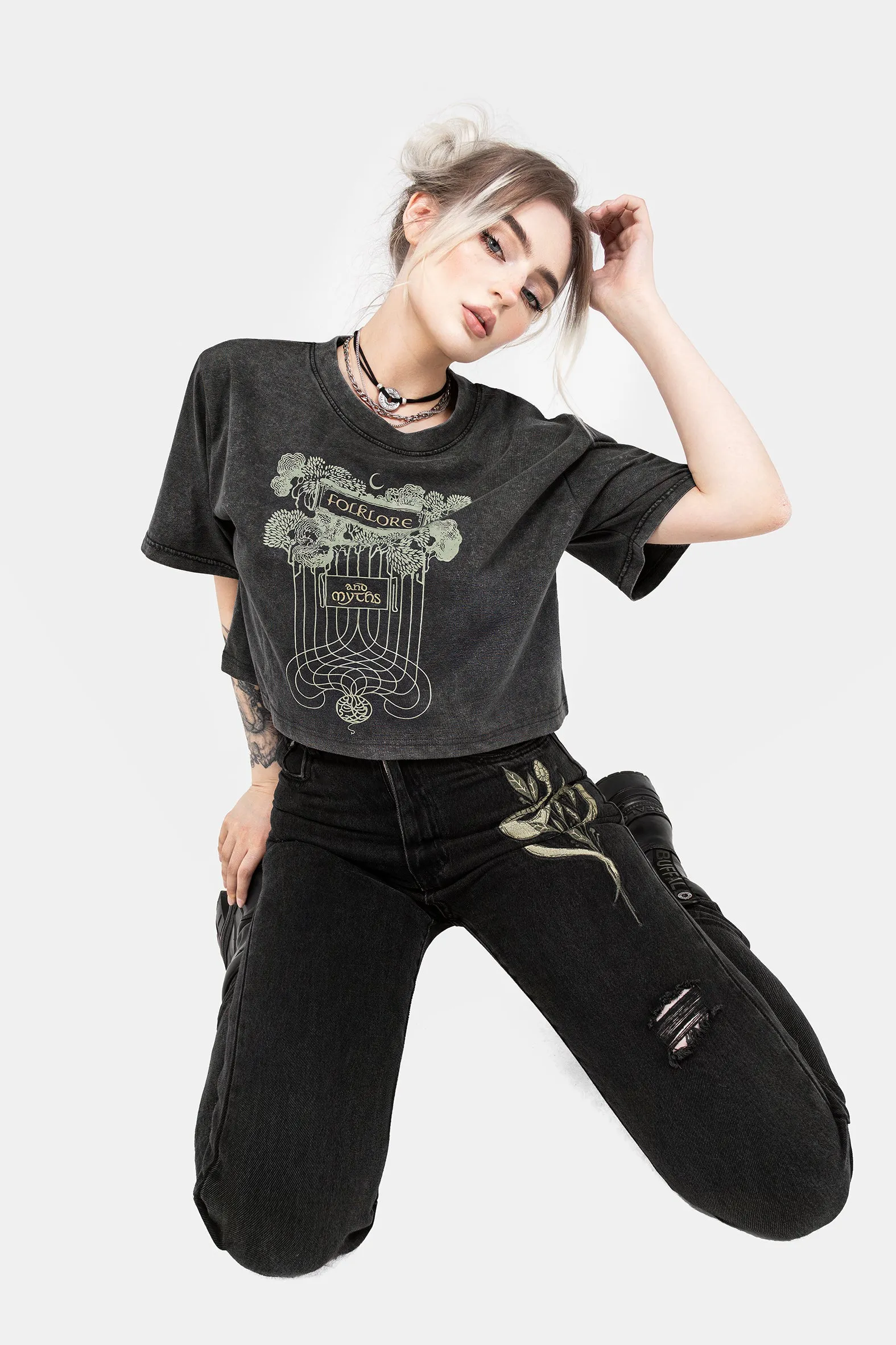 Folklore Boxy Crop T-shirt