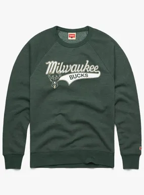 Homage Milwaukee Bucks Script Logo Crewneck Sweatshirt