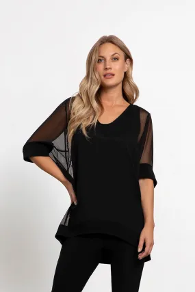 Mesh Boxy Tunic | Black