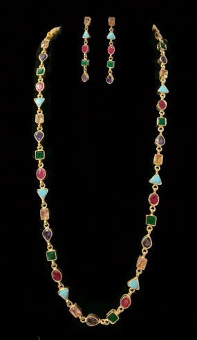 Mona navratan necklace set ( SHIPS IN 4 WEEKS )