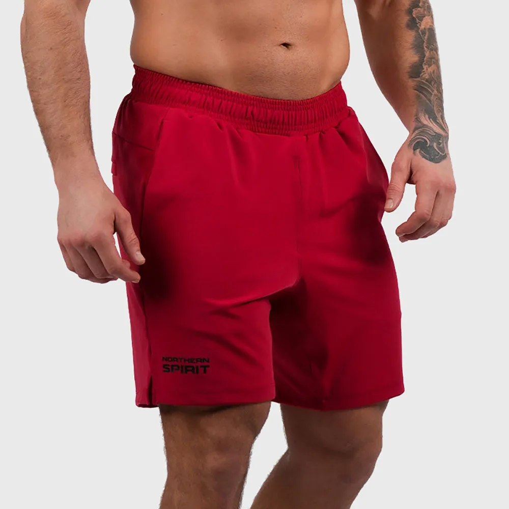 NORTHERN SPIRIT - HUNTER MEN STRETCH REGULAR SPORT SHORT 8" - CARMINE