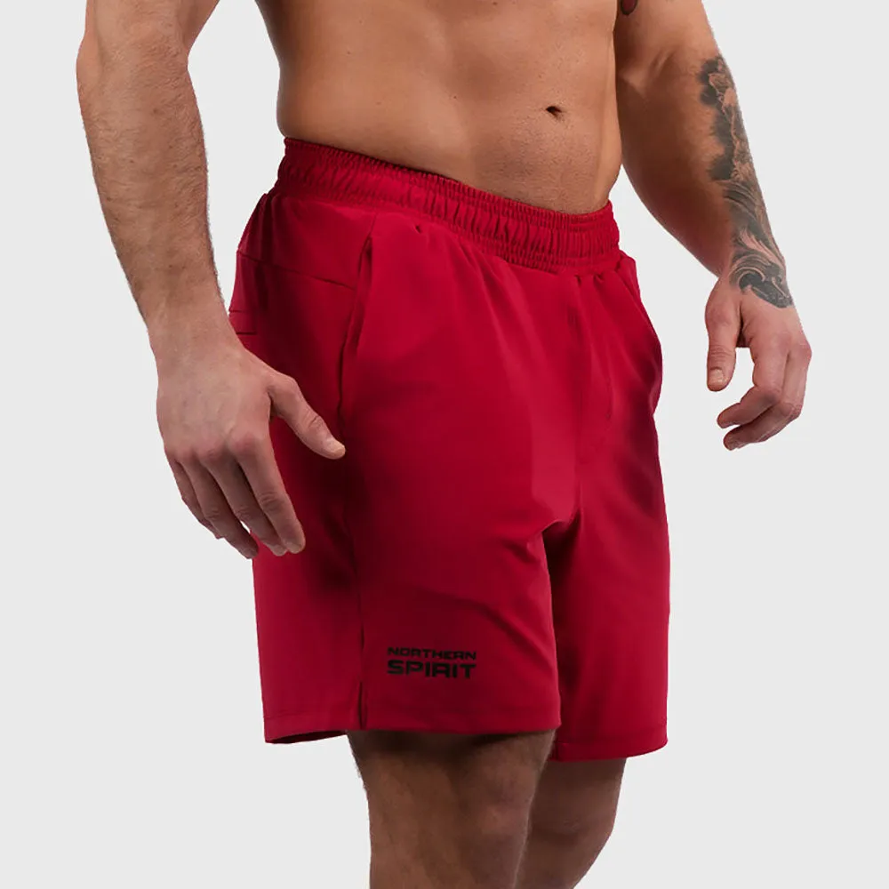 NORTHERN SPIRIT - HUNTER MEN STRETCH REGULAR SPORT SHORT 8" - CARMINE