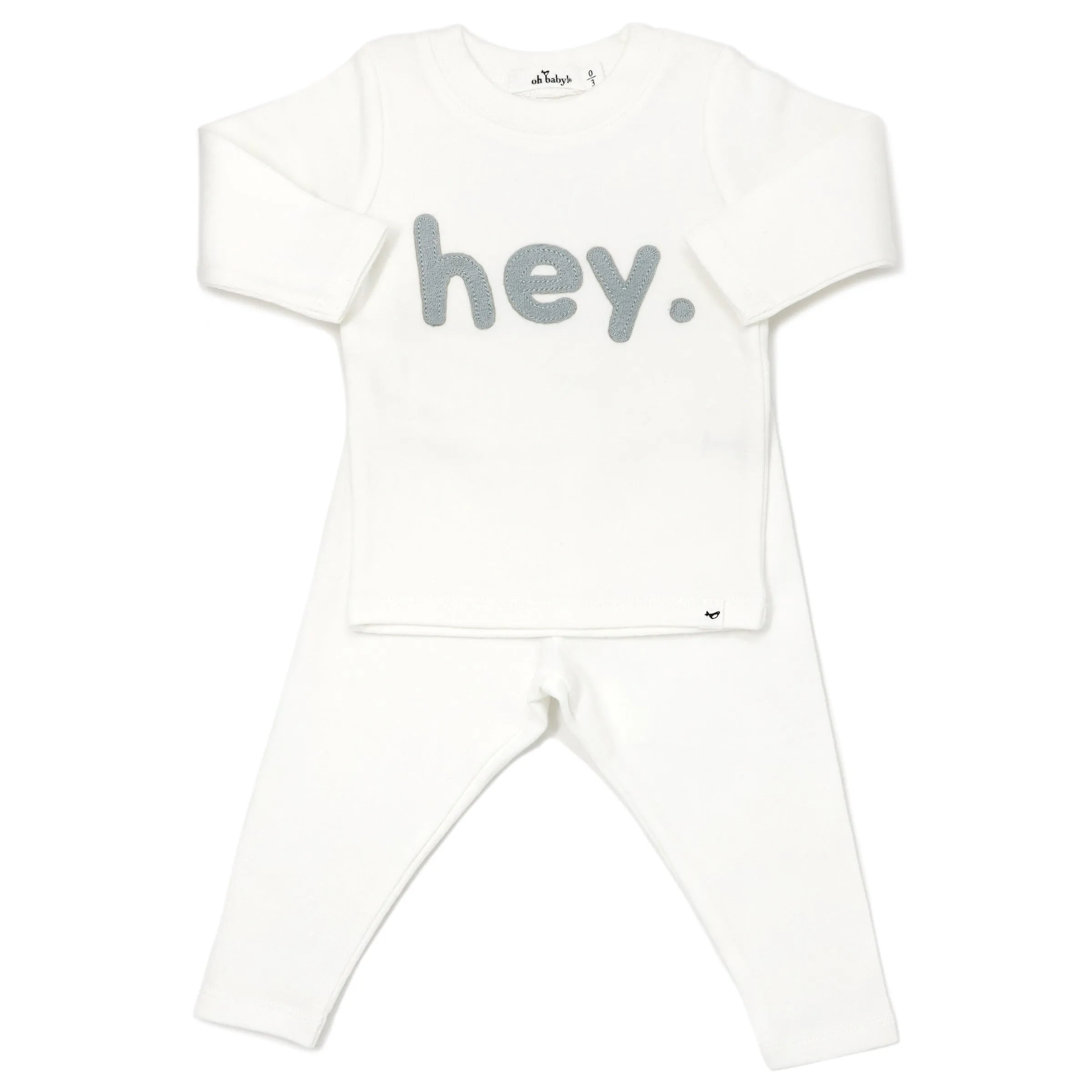 oh baby! Two Piece Set - hey. Mist Terry Applique - Cream