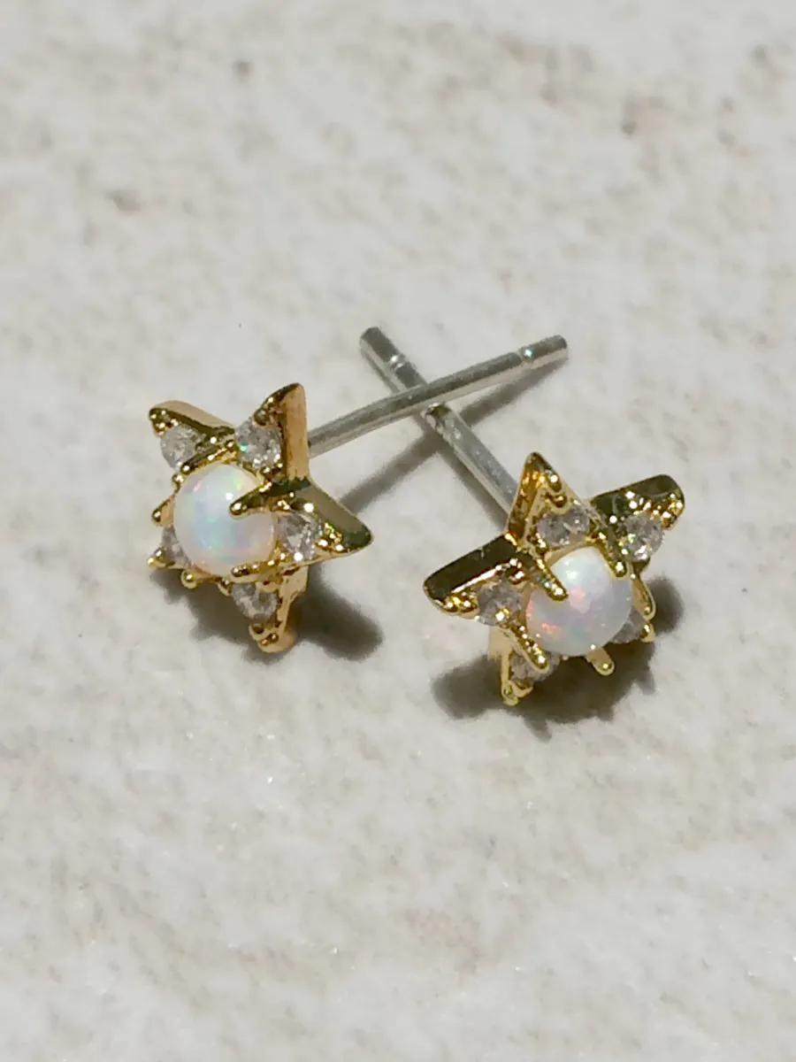 Opal & CZ Star Posts