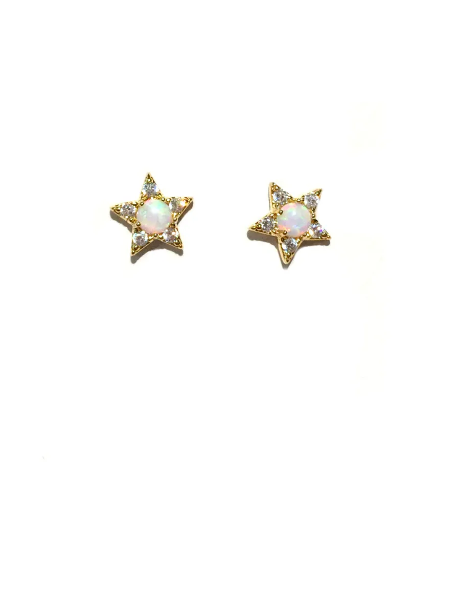 Opal & CZ Star Posts