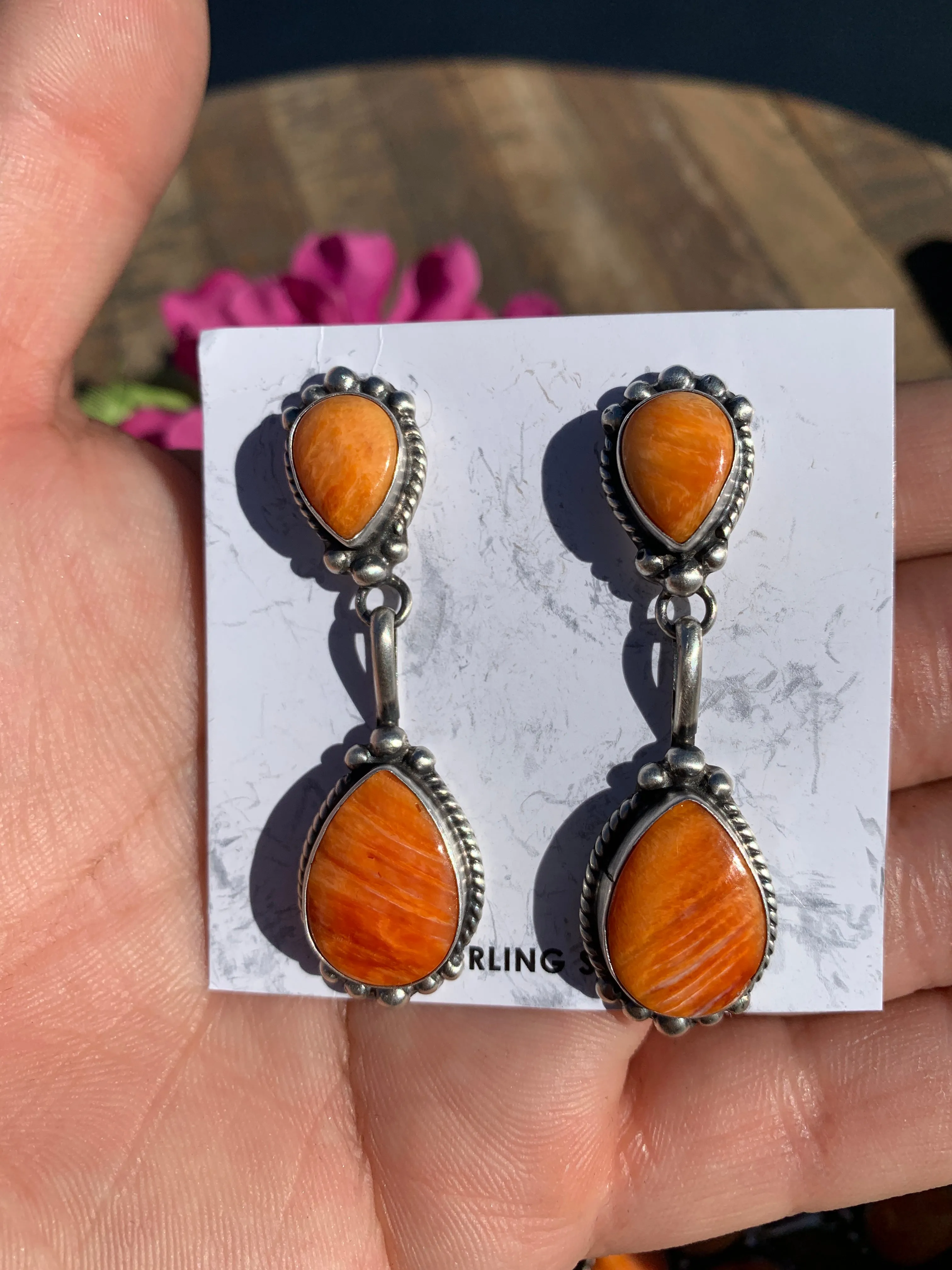 Orange Spiny Lariat Set