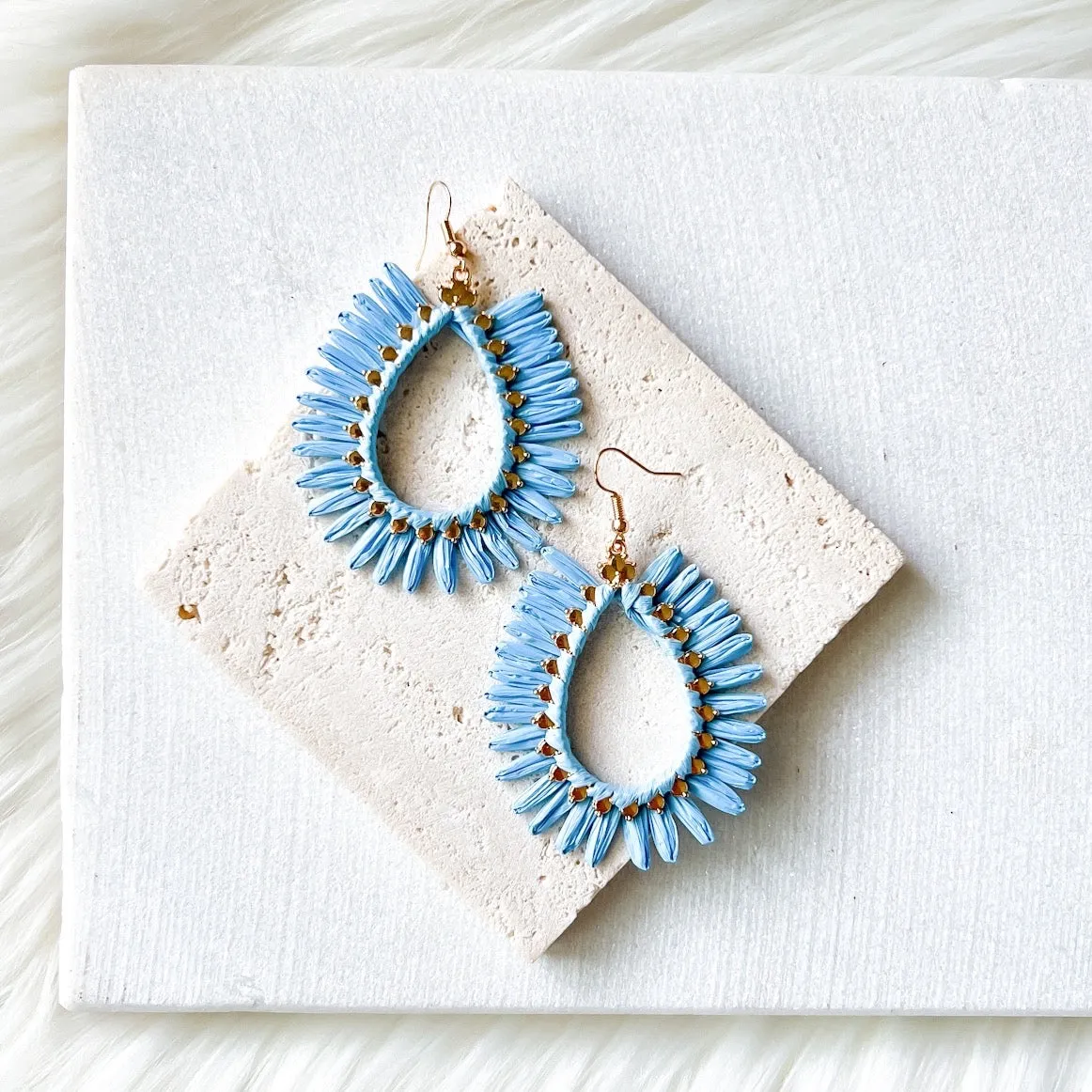 Palmetto Raffia Statement Earrings