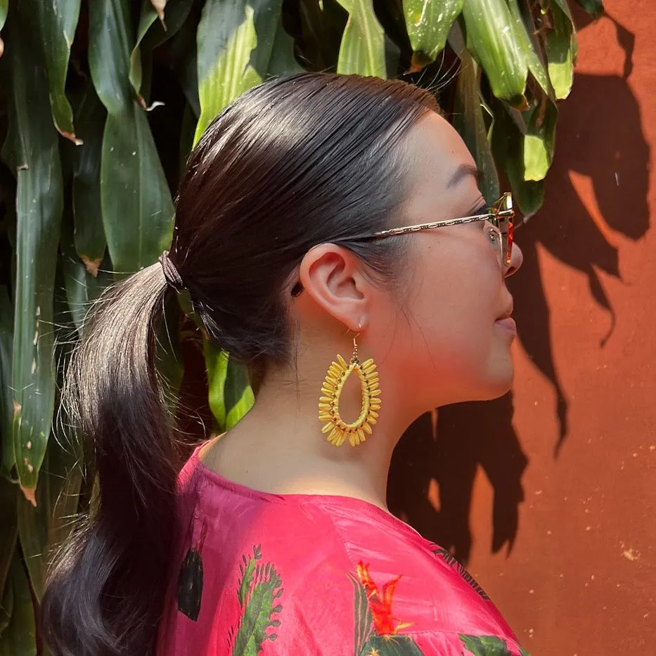 Palmetto Raffia Statement Earrings