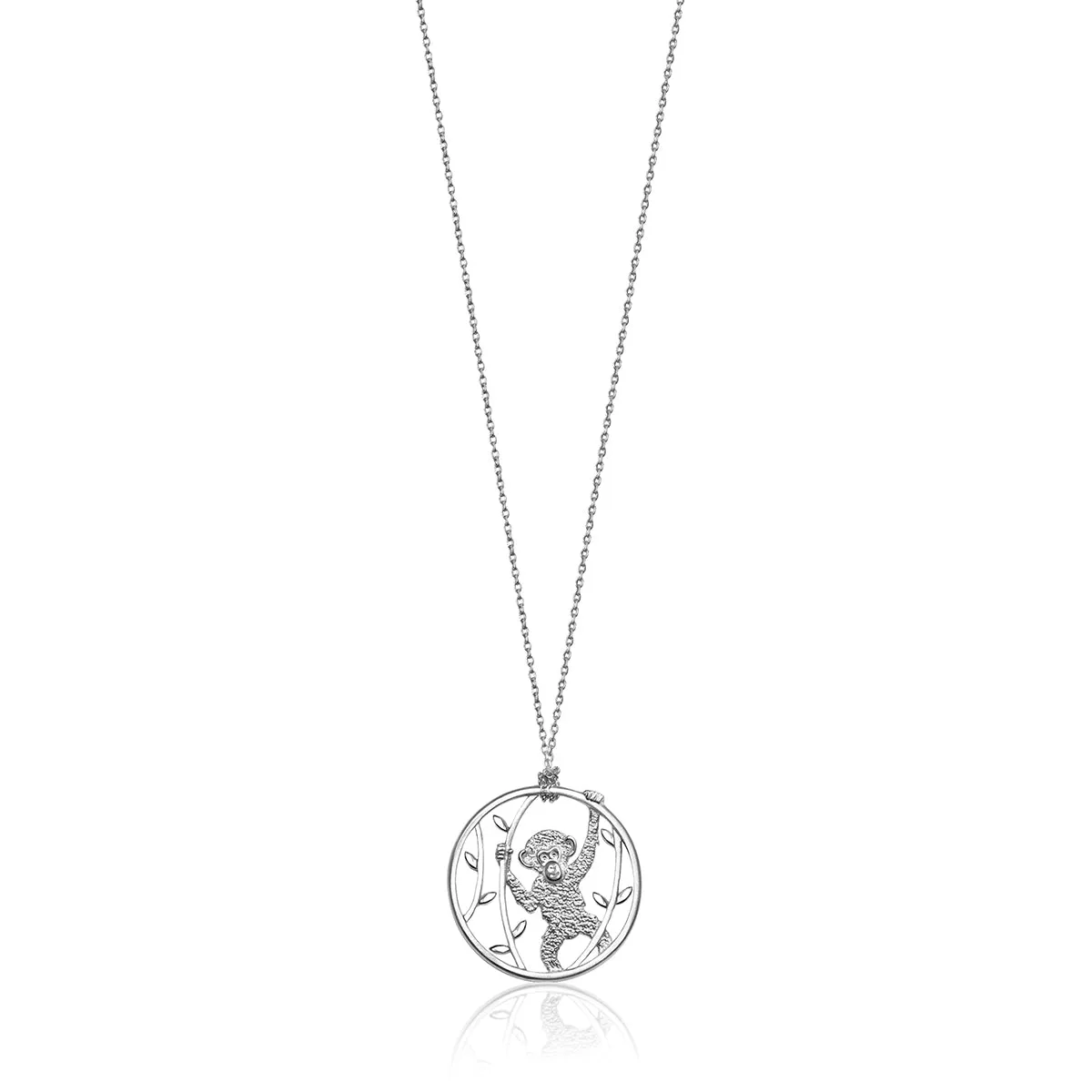 Sterling Silver Chimpanzee Pendant Necklace