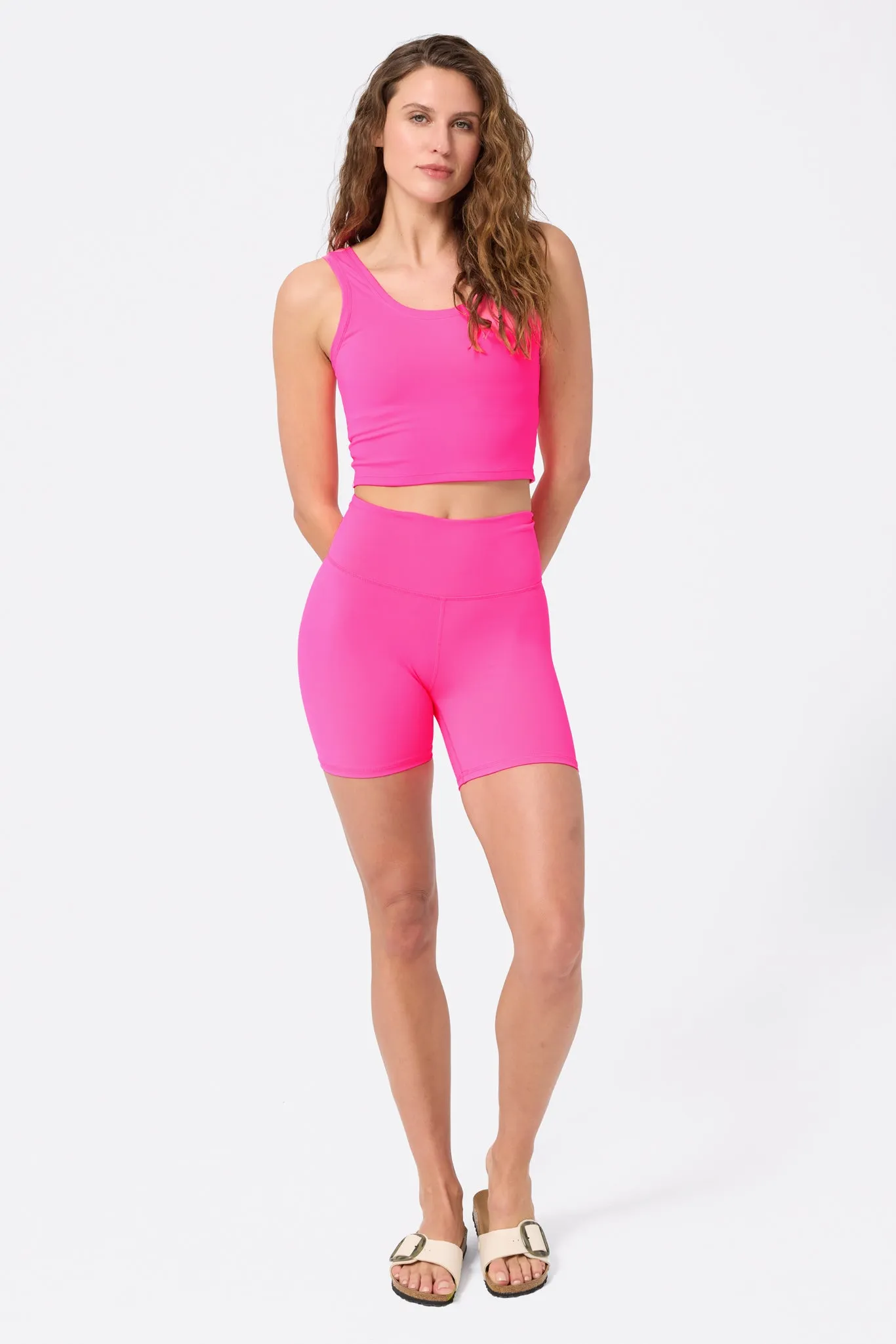 TLC Crop Top in Barbie Girl Pink