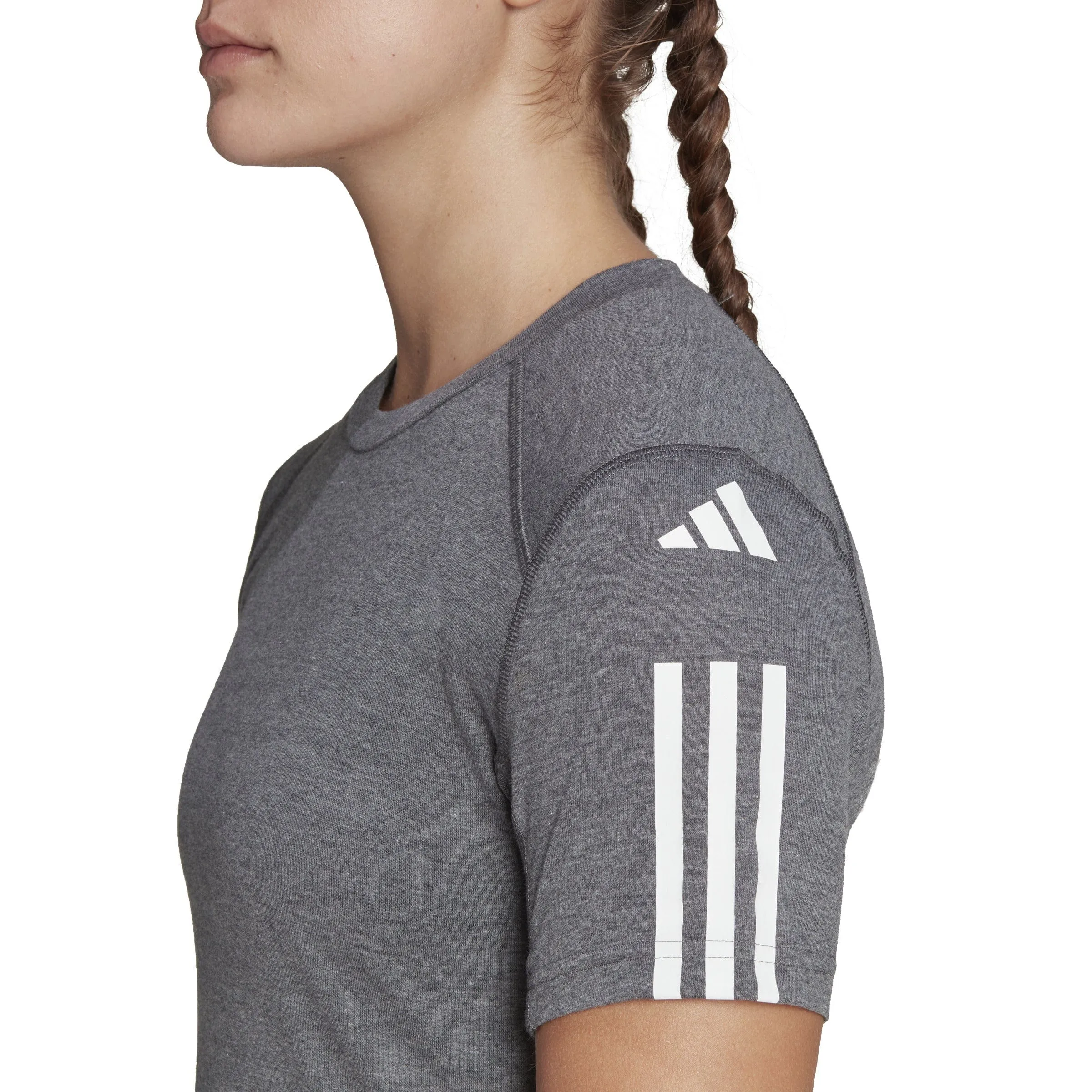 TRAIN ESSENTIALS TRAIN COTTON 3-STRIPES CROP T-SHIRT