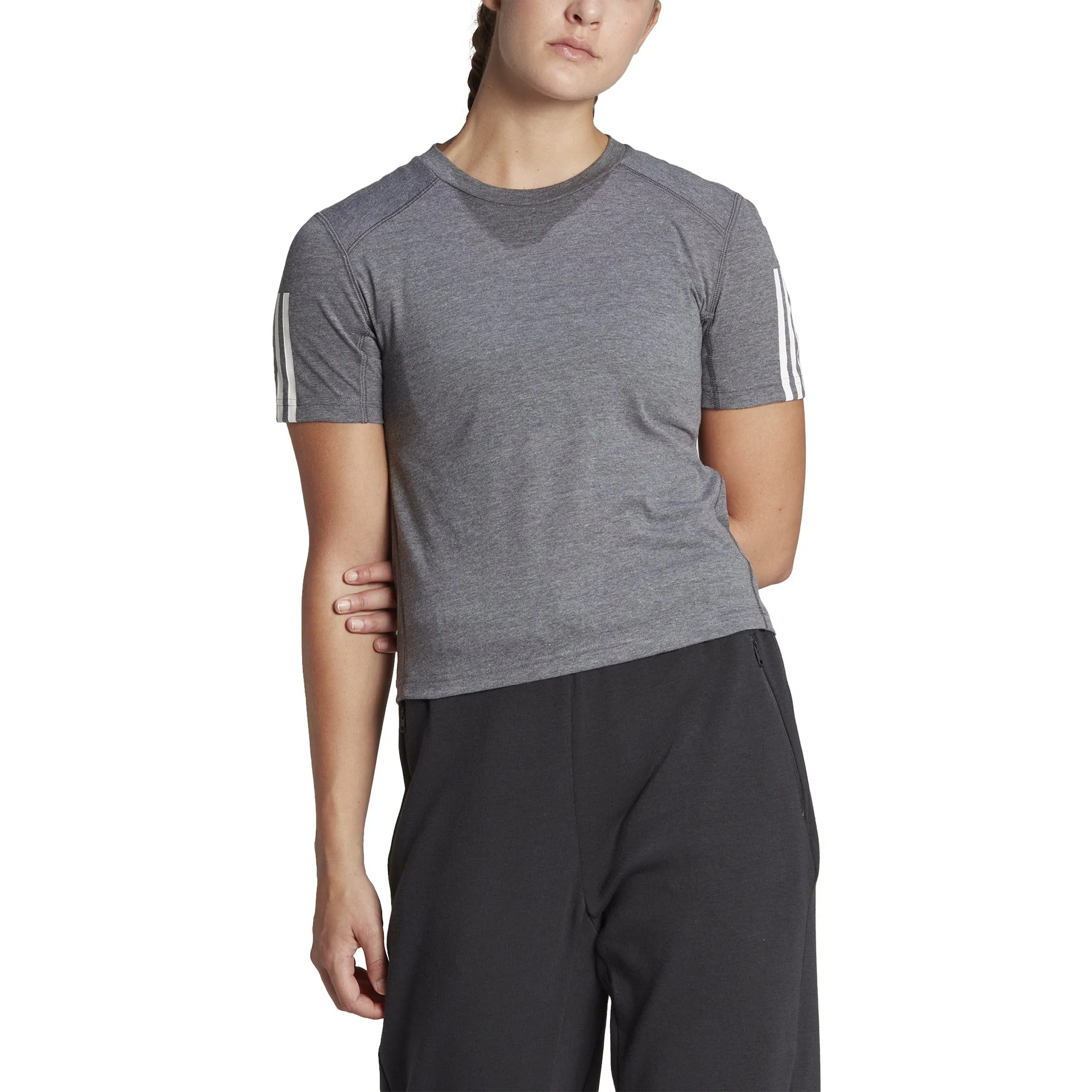 TRAIN ESSENTIALS TRAIN COTTON 3-STRIPES CROP T-SHIRT