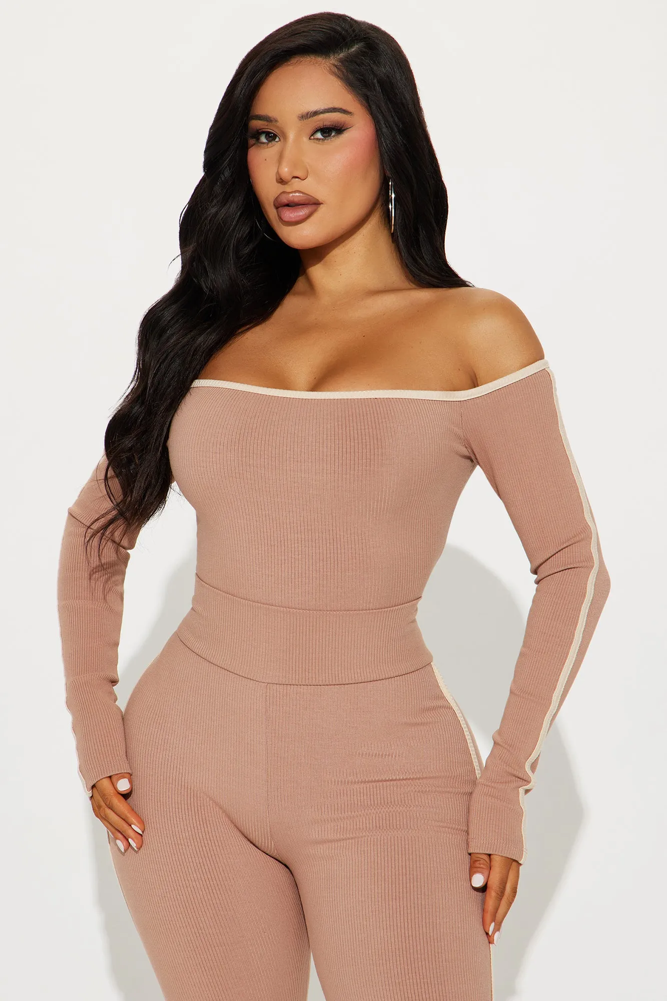 Tyla Snatched Bodysuit - Mocha/combo