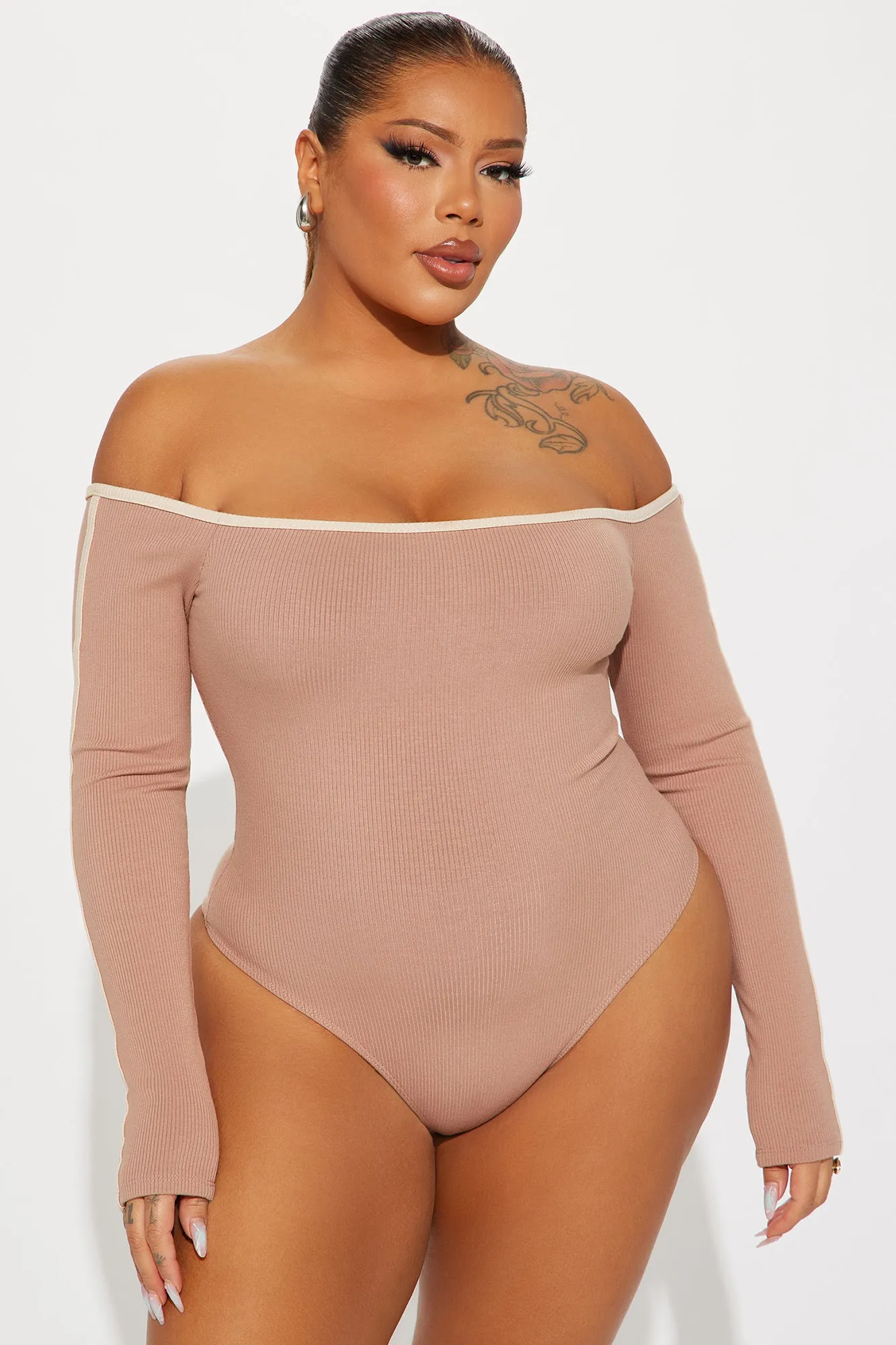 Tyla Snatched Bodysuit - Mocha/combo