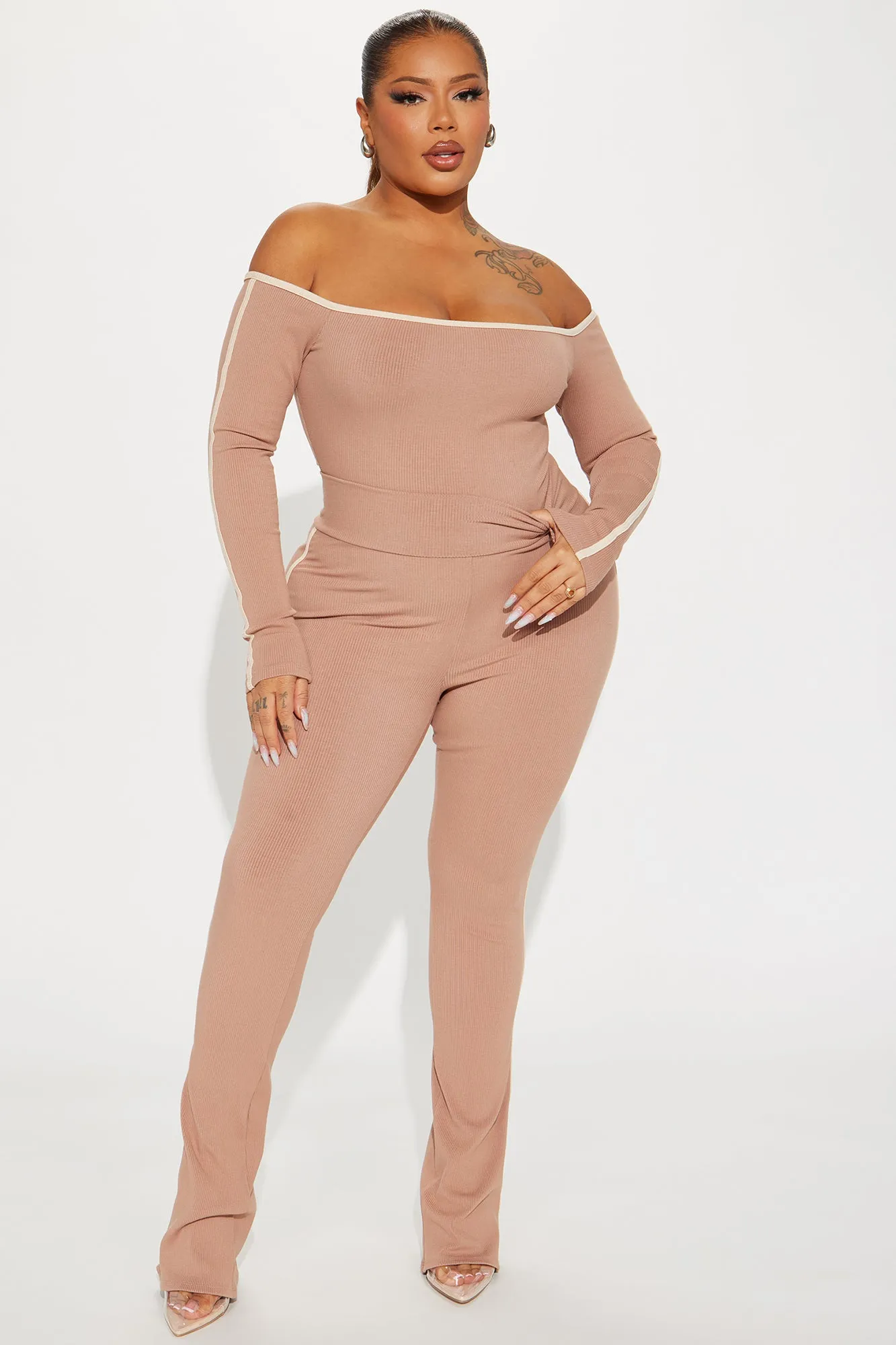 Tyla Snatched Bodysuit - Mocha/combo