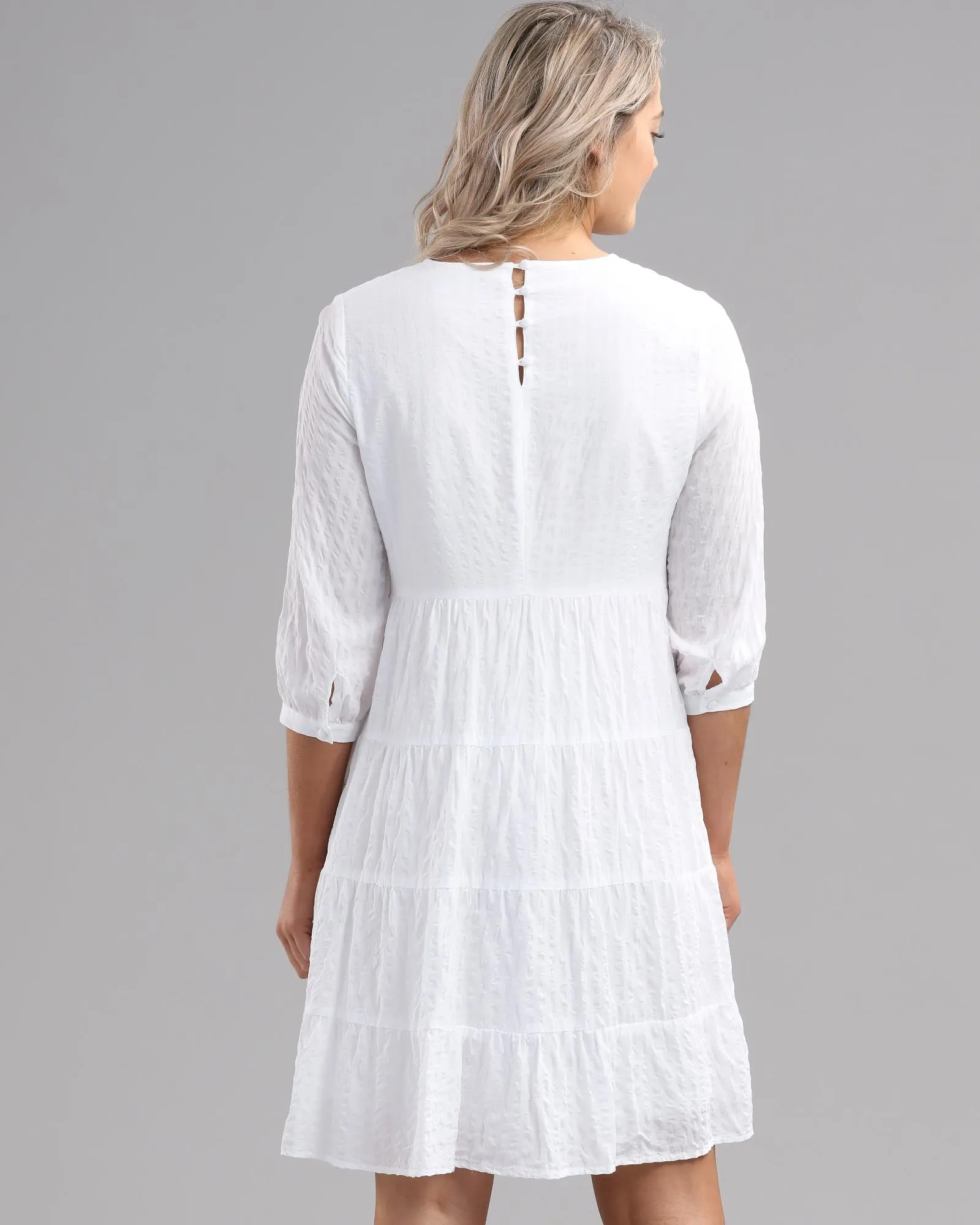 VISCOSE LYOCELL FRILL DRESS