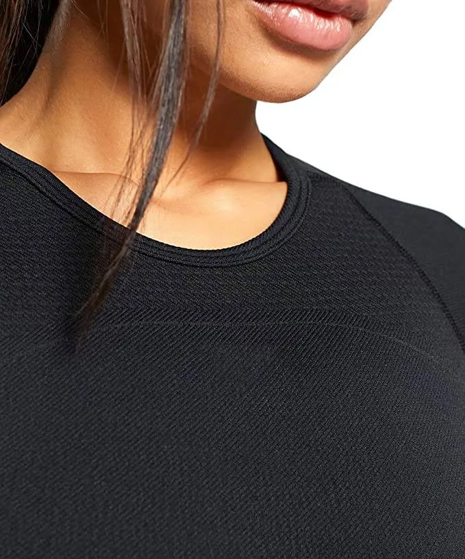 Workout Seamless Open Back Short Sleeves Top