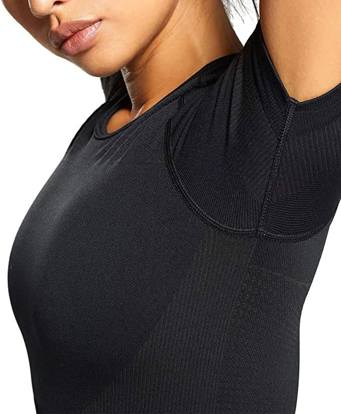 Workout Seamless Open Back Short Sleeves Top