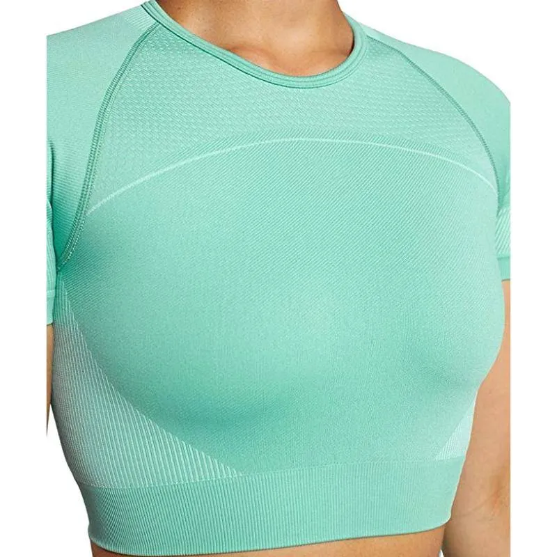 Workout Seamless Open Back Short Sleeves Top